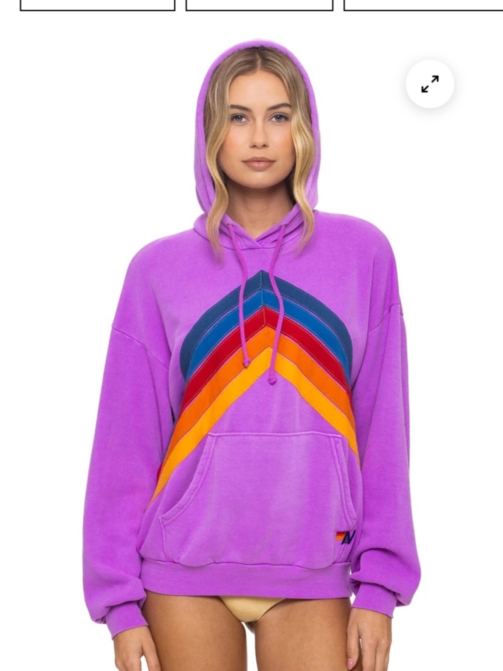 Aviator Nation Lavender Hoodie with Teal Chevron